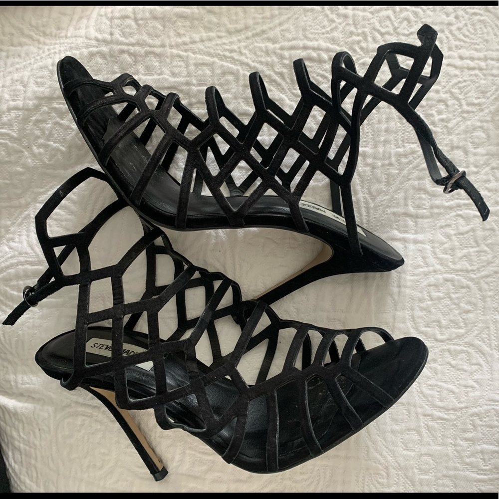 Steve Madden Strappy Black Stilettos